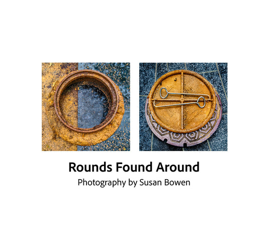 Book of photographs of found objects round in shape