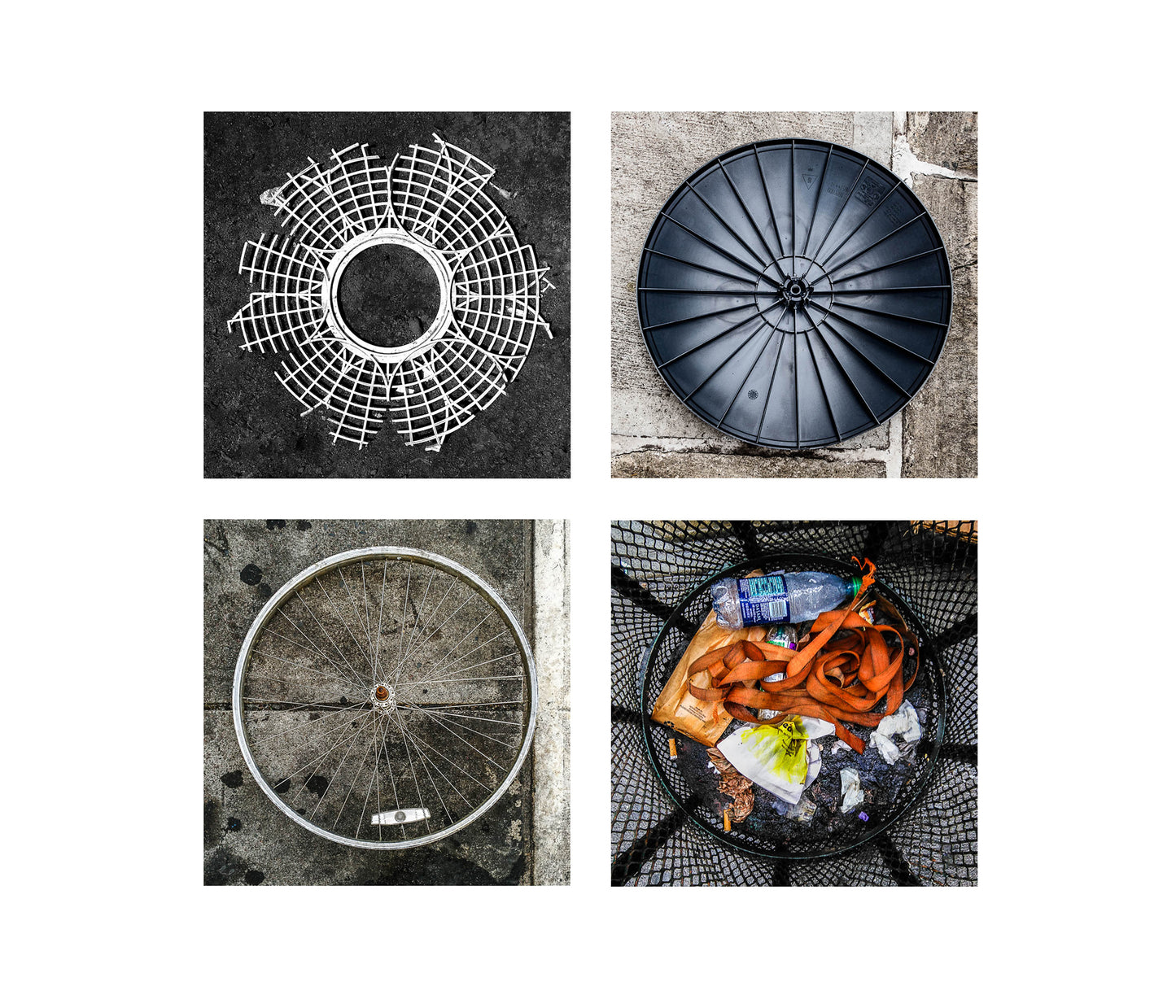 Book of photographs of found objects round in shape