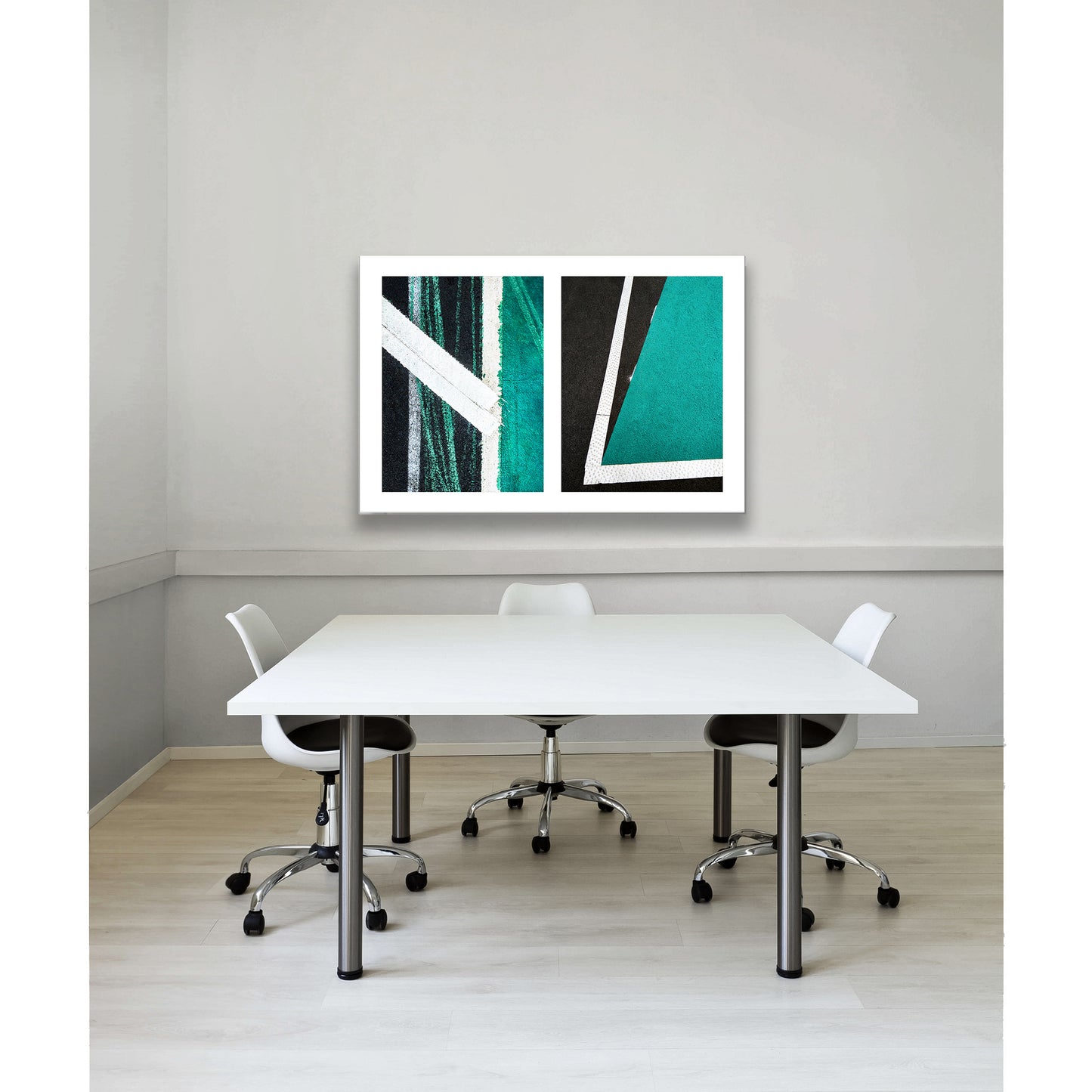Street Lines #03(t): Green and White Angles