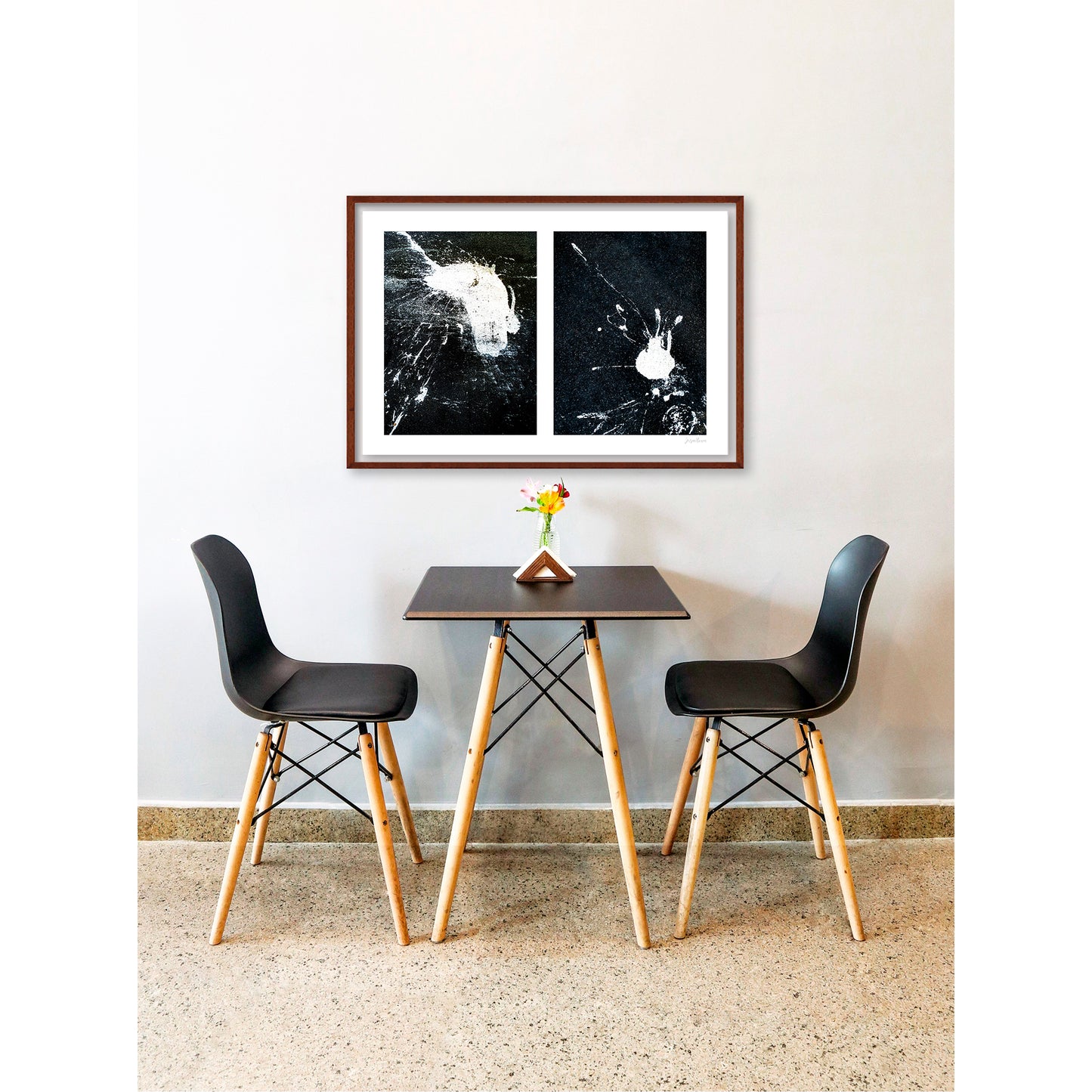 Spills Diptych #05(t): Conversing White Blobs