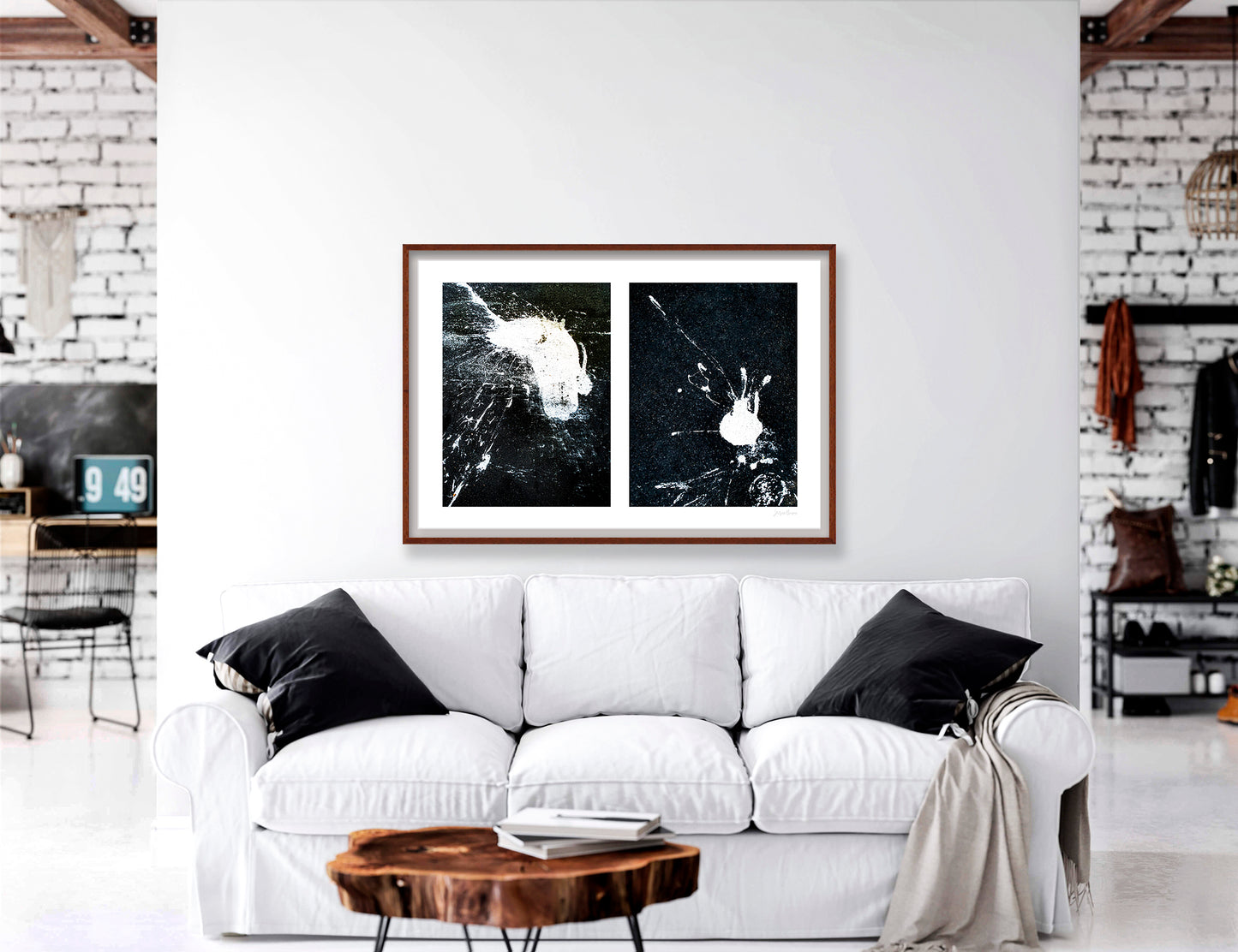 Abstraction of spills found on the ground (black and white)
