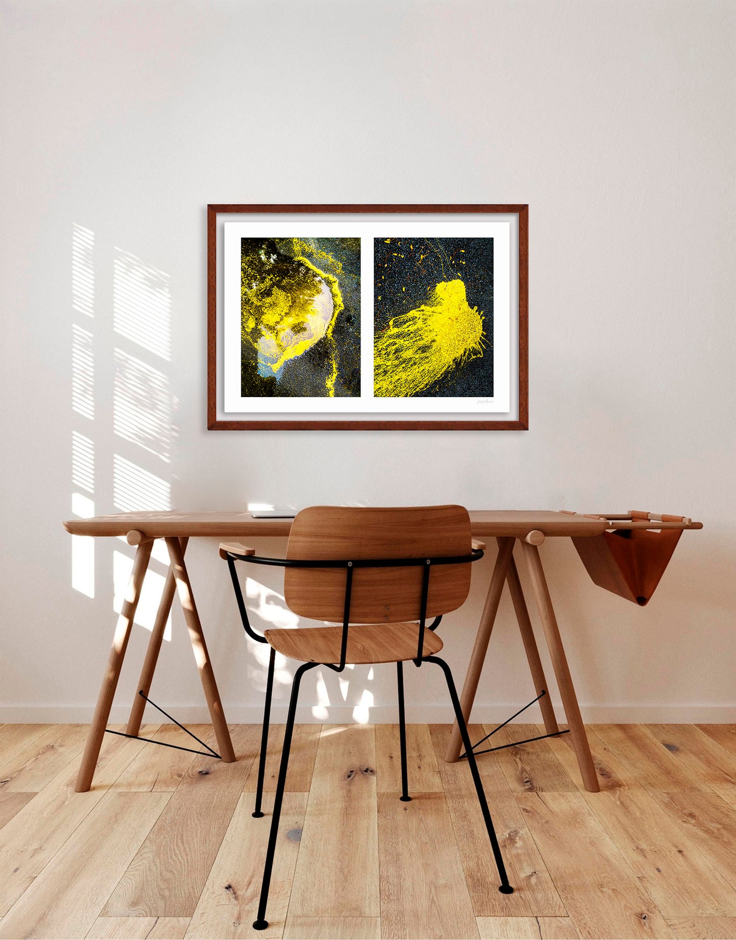 Abstraction of spills found on the ground (yellow in color)