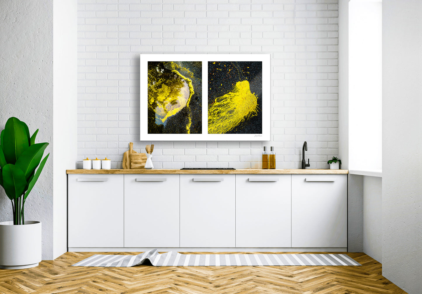 Abstraction of spills found on the ground (yellow in color)