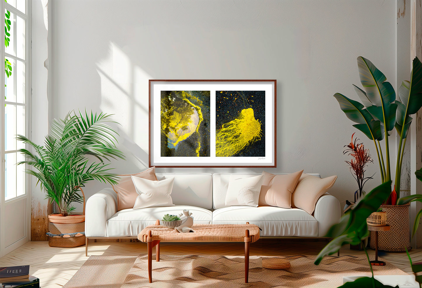 Abstraction of spills found on the ground (yellow in color)