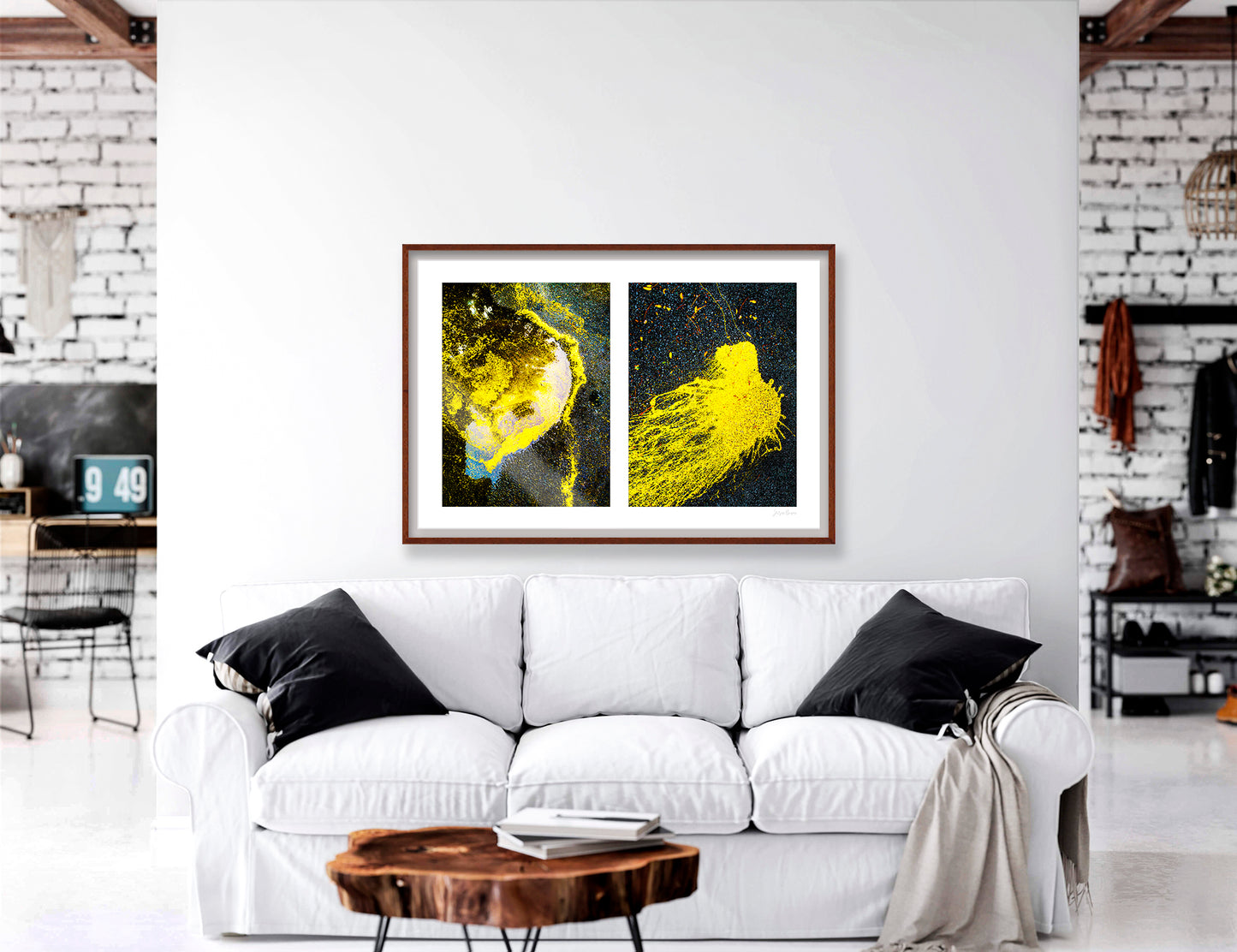 Abstraction of spills found on the ground (yellow in color)