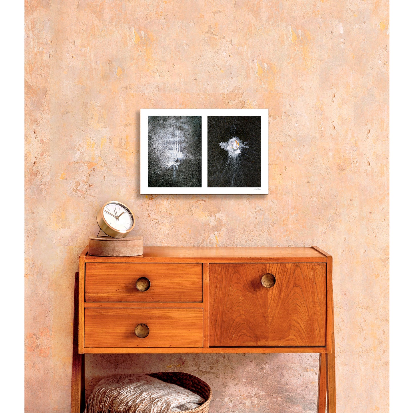 Spills Diptych #13: Splatters in White with Cup