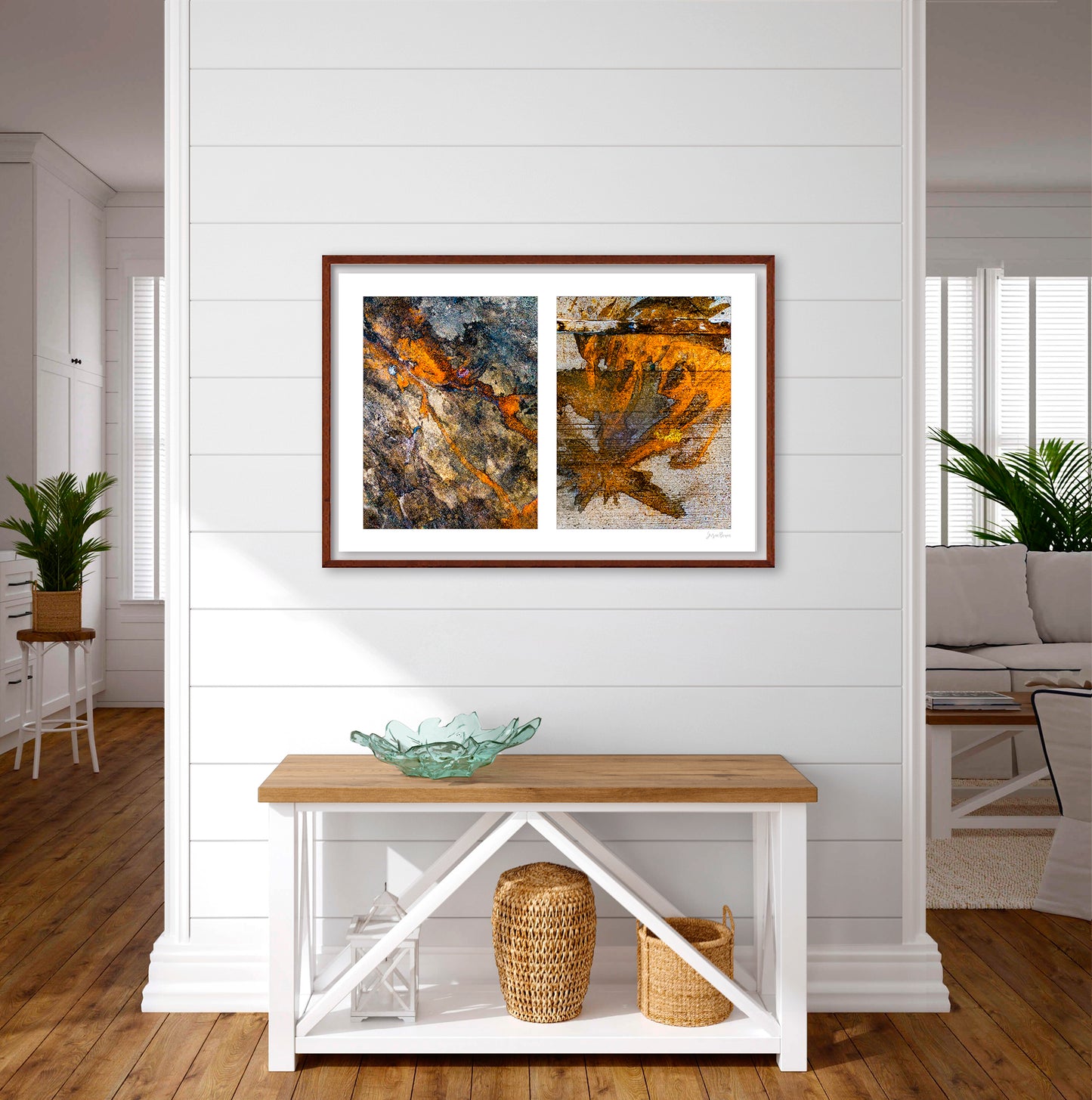 Abstraction of spills found on the ground (orange and white)