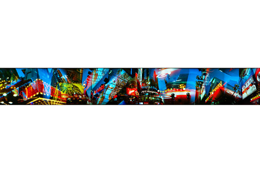 Overlapping multiple exposure shot on film in Times Square New York City