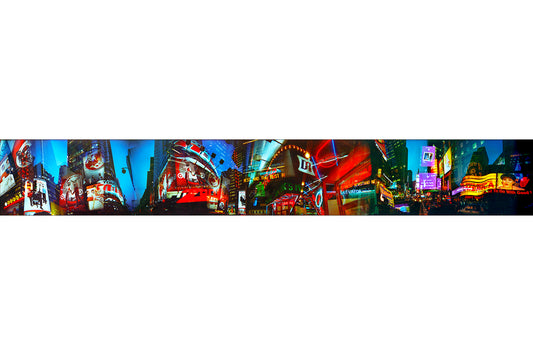 Overlapping multiple exposure shot on film in Times Square New York City