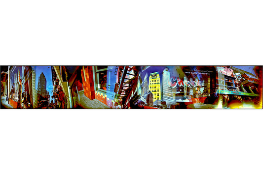 Overlapping multiple exposure shot on film on 42nd St. New York City