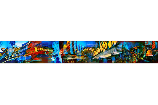 Overlapping multiple exposure shot on film of Las Vegas