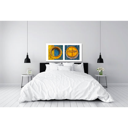Round Pair #01: Manhole Covers, Orange and Blue