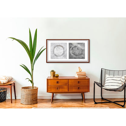 Diptych photograph of found objects round in shape with celestial look