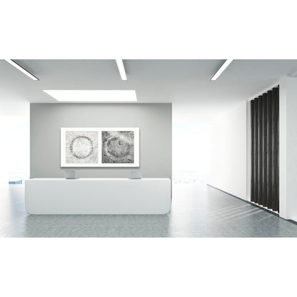 Diptych photograph of found objects round in shape with celestial look