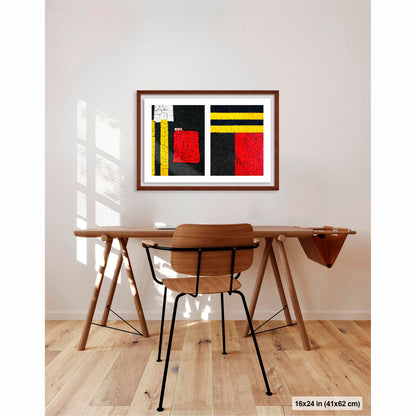 Street Lines #05: Red Squares and Yellow Lines