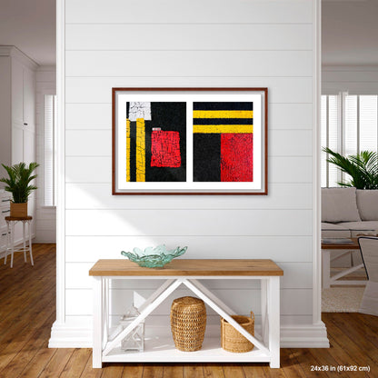 Street Lines #05: Red Squares and Yellow Lines