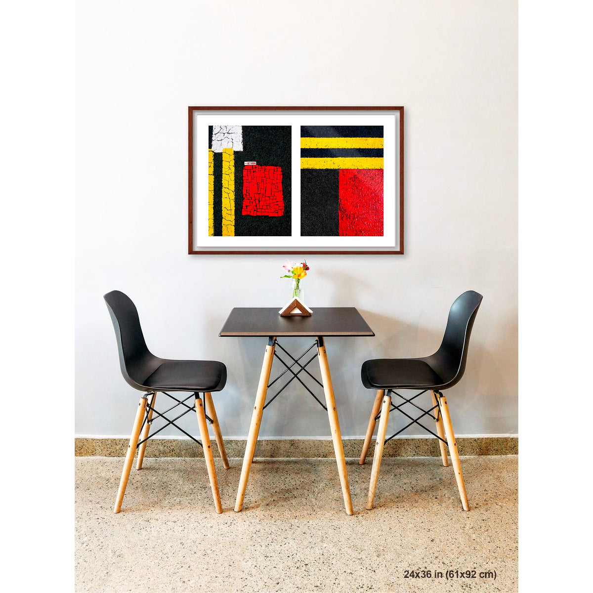 Street Lines #05: Red Squares and Yellow Lines