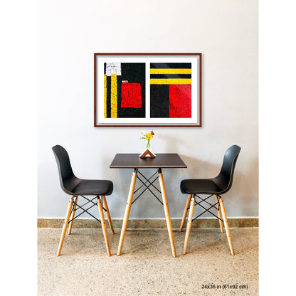 Street Lines #05: Red Squares and Yellow Lines