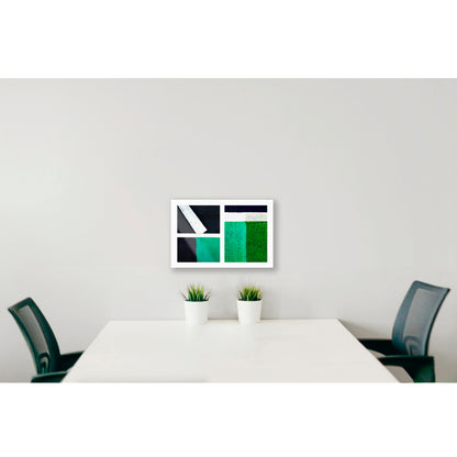 Street Lines #09: Green Squares, White Lines