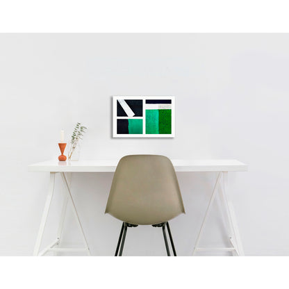 Street Lines #09: Green Squares, White Lines