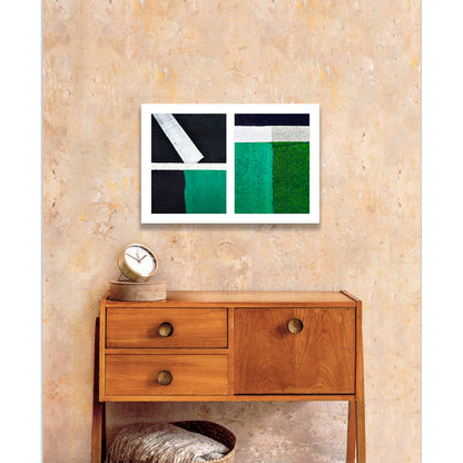 Abstract photograph diptych in green and white