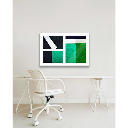 Street Lines #09: Green Squares, White Lines