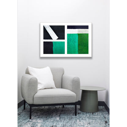 Street Lines #09: Green Squares, White Lines