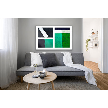 Street Lines #09(t): Green Squares, White Lines