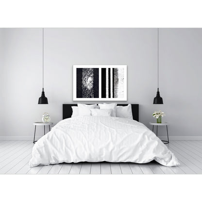 Abstract photograph diptych of worn white street lines