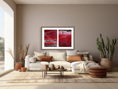 Seeing Red #02(t): Maroon with Cracks Abstract