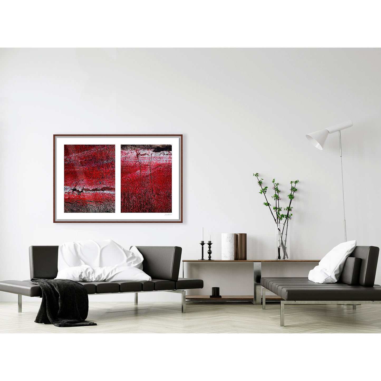 Seeing Red #02(t): Maroon with Cracks Abstract