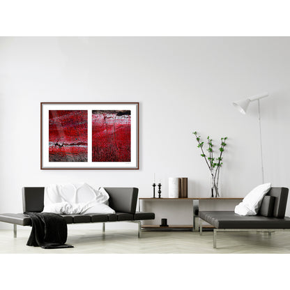 Seeing Red #02(t): Maroon with Cracks Abstract