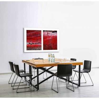 Seeing Red #02(t): Maroon with Cracks Abstract