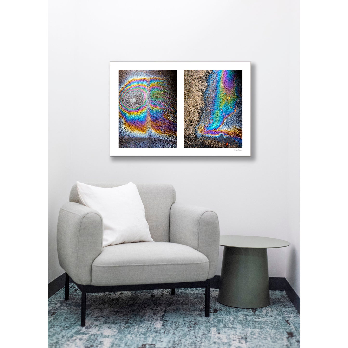 Spills Diptych #01(t): Oil Spill Pair