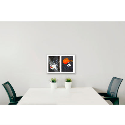 Spills Diptych #02: Dropped Cream and Orange Glob