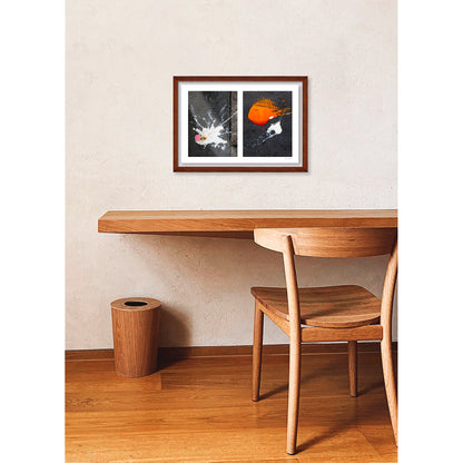 Spills Diptych #02: Dropped Cream and Orange Glob