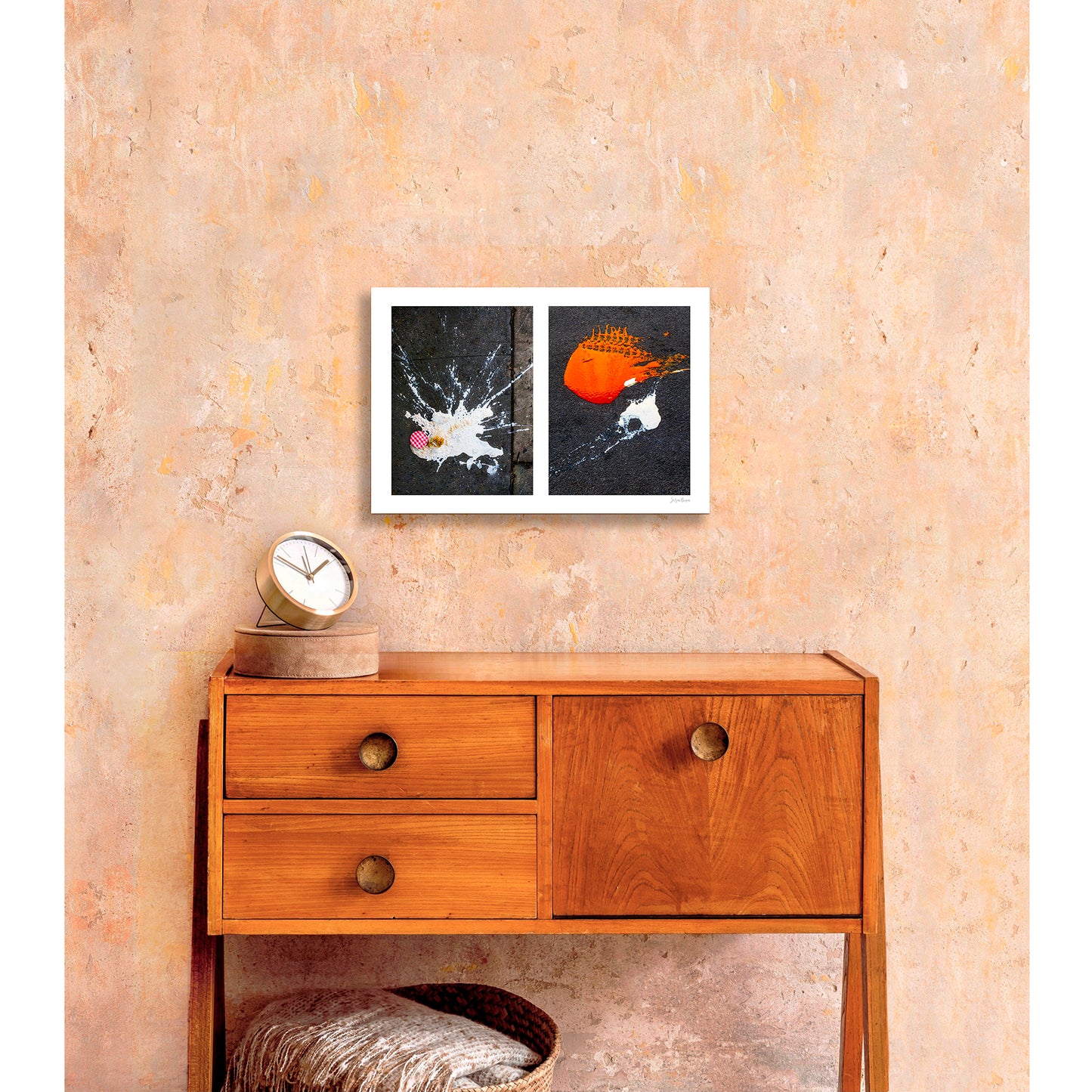 Spills Diptych #02: Dropped Cream and Orange Glob