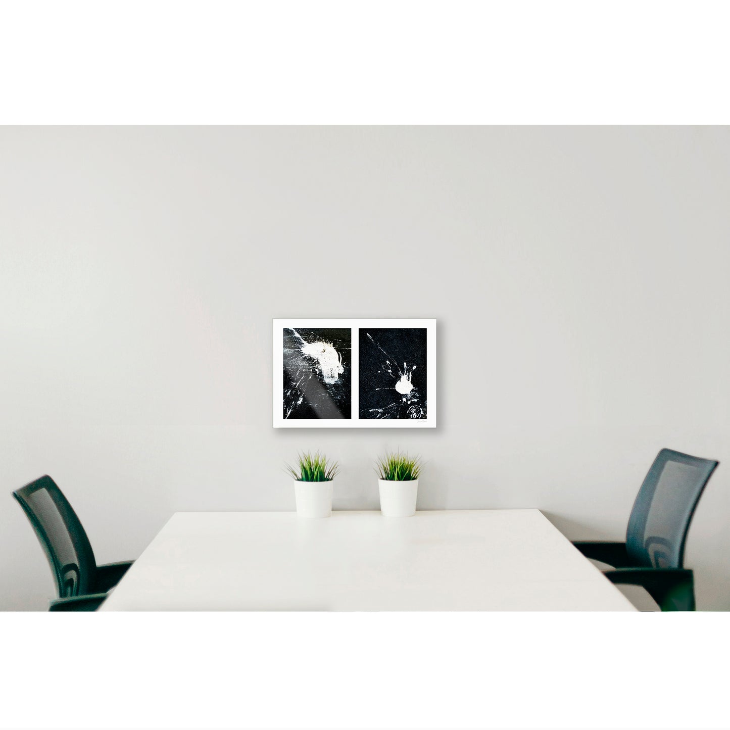 Spills Diptych #05: Conversing White Blobs
