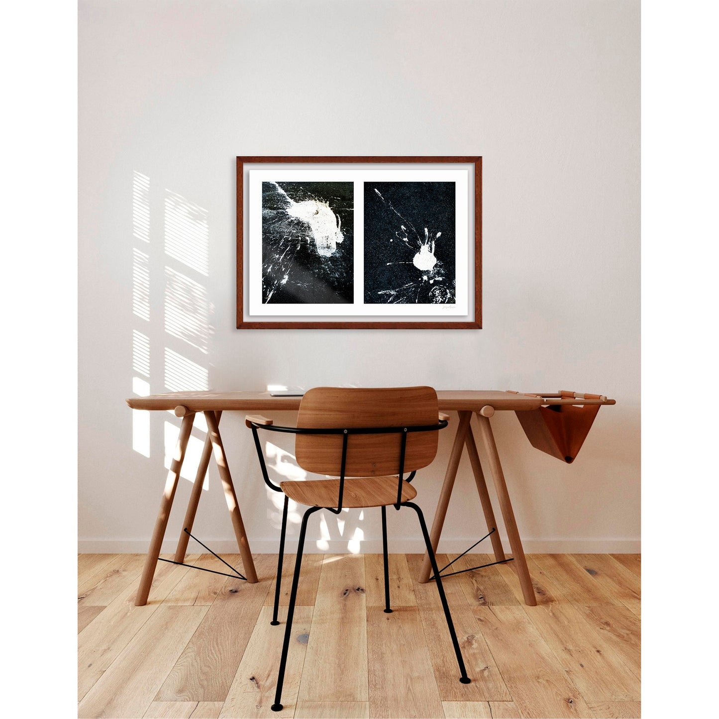 Abstraction of spills found on the ground (black and white)