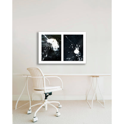 Abstraction of spills found on the ground (black and white)