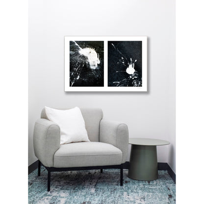 Abstraction of spills found on the ground (black and white)