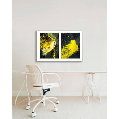 Abstraction of spills found on the ground (yellow in color)