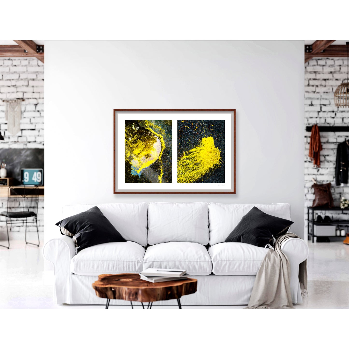 Abstraction of spills found on the ground (yellow in color)