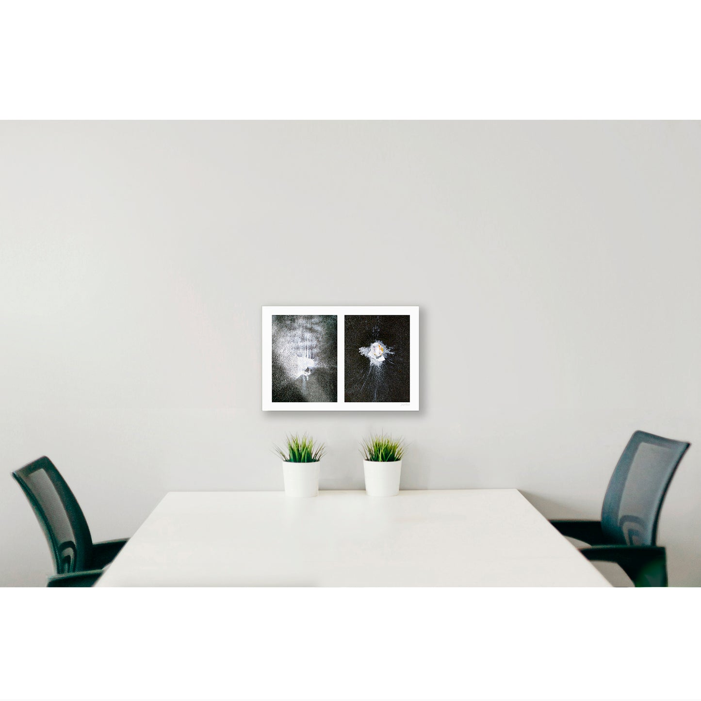 Spills Diptych #13: Splatters in White with Cup