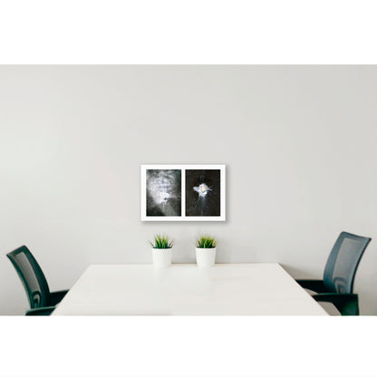 Spills Diptych #13: Splatters in White with Cup