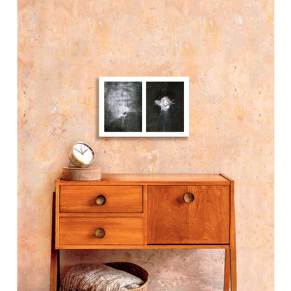 Spills Diptych #13: Splatters in White with Cup