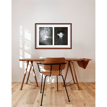 Abstraction of spills found on the ground (white splashes)