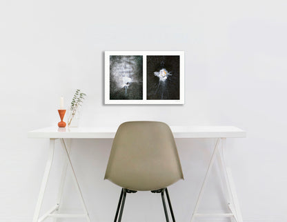 Abstraction of spills found on the ground (white splashes)