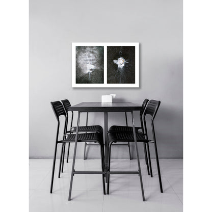 Spills Diptych #13(t): Splatters in White with Cup