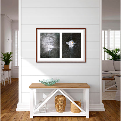 Spills Diptych #13(t): Splatters in White with Cup